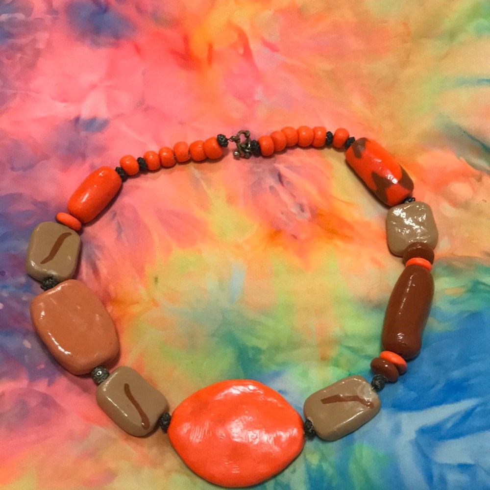 Ceramic One of Kind Handmade Necklace